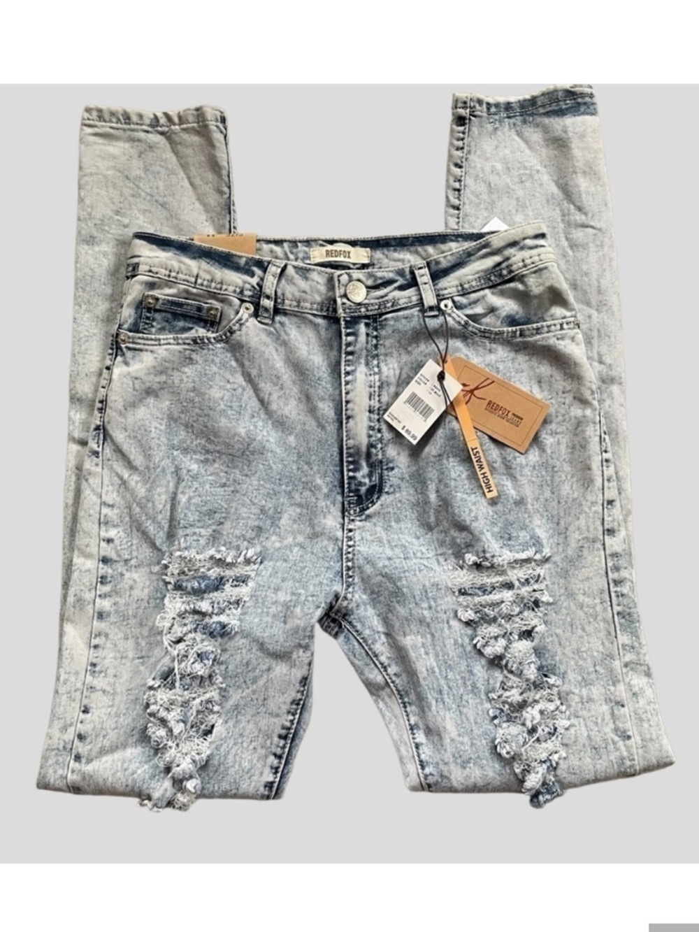 Red Fox Light Blue Distressed Skinny Jeans 11